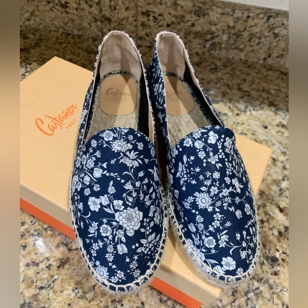 Sundance Castañer Joana floral-print espadrilles Women’s 8 Blue MSRP$168